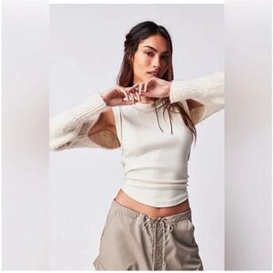 Free People Cream Sweater Shrug